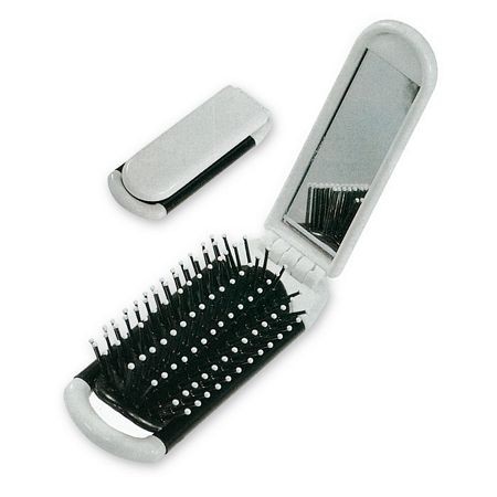 Brosse pliable publicitaire avec miroir - Marquage inclus Délai rapide