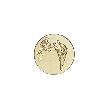 Pastille dorée Karaté - 25 ou 50 MM