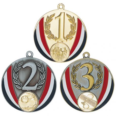 Médaille Rouge Football Or Argent Bronze Diamètre 70 Mm FS-CZ10