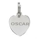 Médaille pour animaux coeur - Argentée ou dorée - Gravure incluse