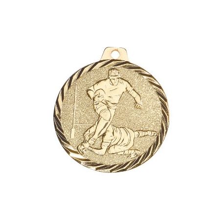 Médaille Rugby Métal doré - 50MM