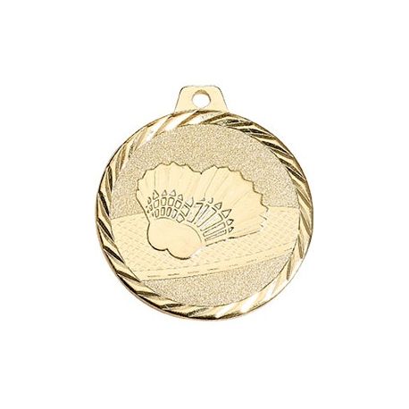 Médaille Badminton Métal Doré - 50MM