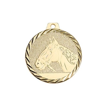 Médaille Cheval Métal Doré - 50MM