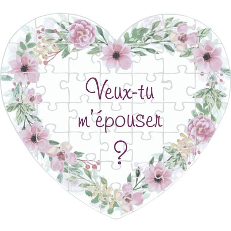 Puzzle Coeur Demande Mariage