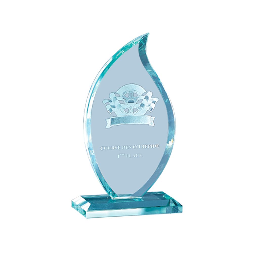 Trophée coupe du monde en verre personnalisable