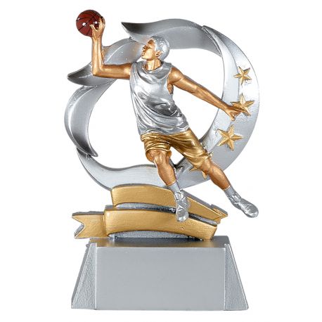 Trophée Basket masculin - Résine Argentée