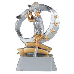 Trophée Tennis Féminin - Résine Argentée