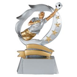 Trophée Foot Gardien de But - Résine Argentée