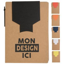 Bloc-notes en carton recyclé avec stylo