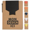 Bloc-notes en carton recyclé avec stylo