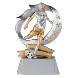 Trophée Football Féminin - Résine Argentée