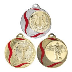 Médaille or et rouge Personnalisable - 70MM