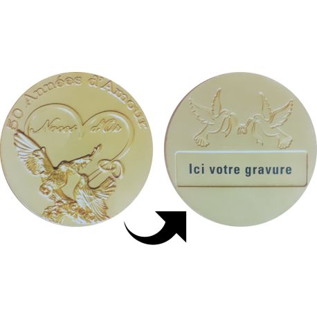 Médaille Noces d'Or + Gravure