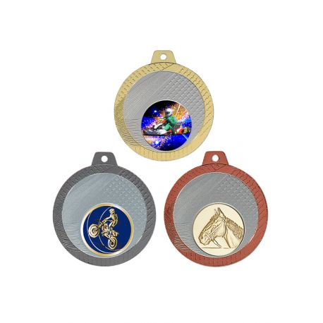 Médaille massif bicolore Personnalisée - 50MM