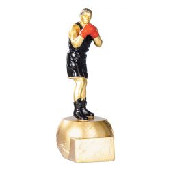 Trophée Boxe or et noir personnalisable