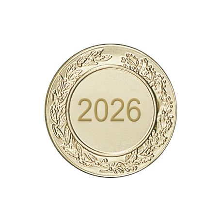Pastille dorée Année 2026- 25 ou 50 MM
