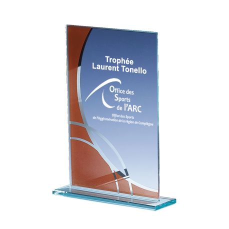 Trophée Verre rectangle personnalisable Or, Argent, Bronze